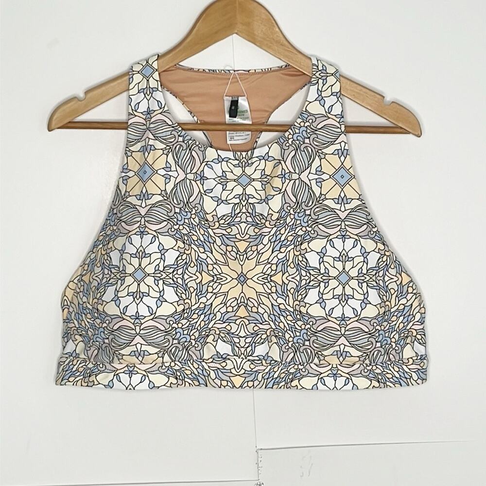 NWT J. Crew Active Longline Swim Top in kaleidoscope print